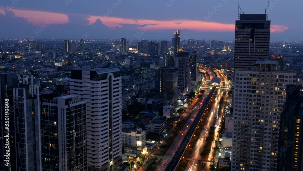Timelapse Central Business District in a big city! Day to Night time cover evening news Timelapse Central Business District in a big city! Day to Night time cover evening news
