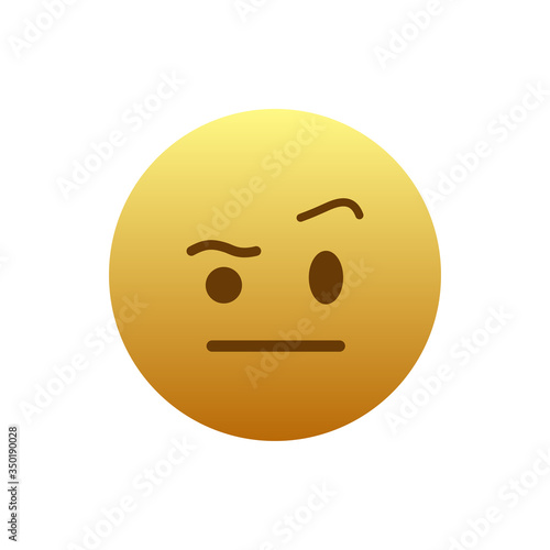 Face with raised eyebrow emoji isolated on white background. Raised eyebrow emoticon symbol modern, simple, vector, icon for website design, mobile app, ui. Vector Illustration
