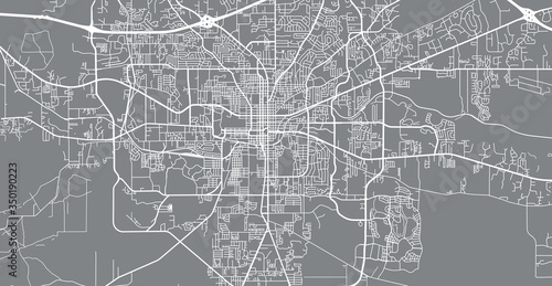 Urban vector city map of Tallahassee, USA. Florida state capital