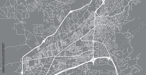 Urban vector city map of Santa Fe, USA. New Mexico state capital