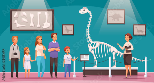Cartoon Dinosaurs Exhibition Composition