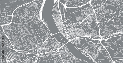 Urban vector city map of Harrisburg, USA. Pennsylvania state capital