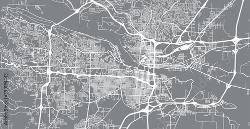 Urban vector city map of Little Rock, USA. Arkansas state capital