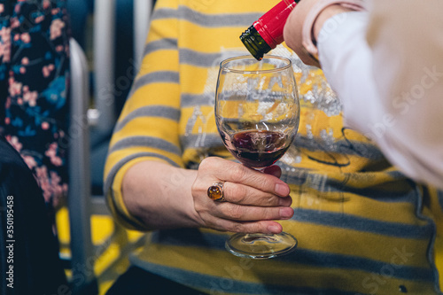 woman with a glass of wine