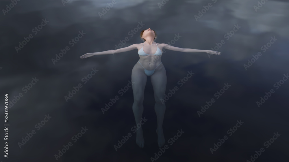 woman swims in calm water