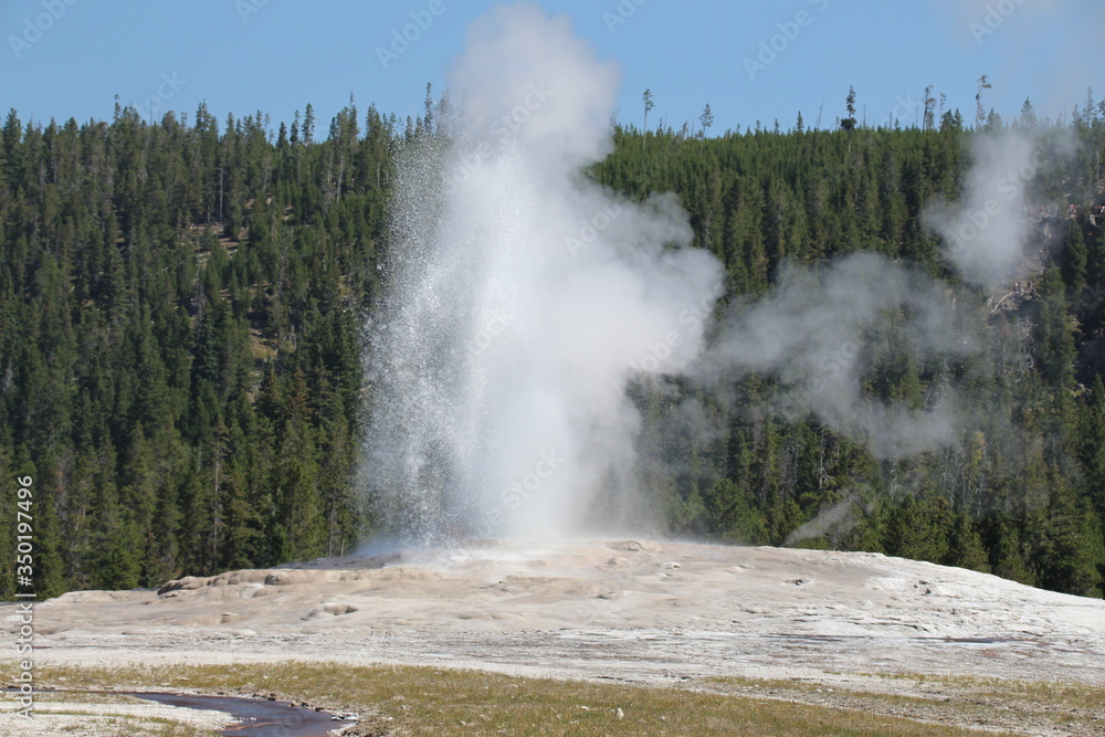 Geyser dans le parc de Yellowstone, Etats-Unis Geyser dans le parc de Yellowstone, Etats-Unis