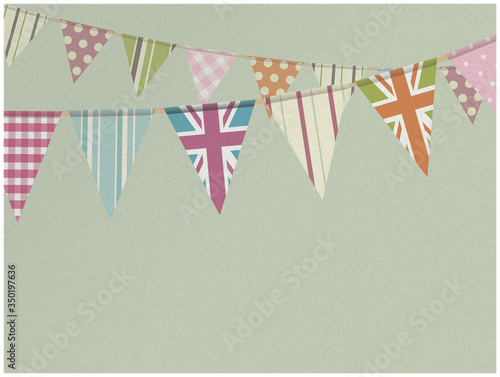 Vintage bunting retro copy space textured background