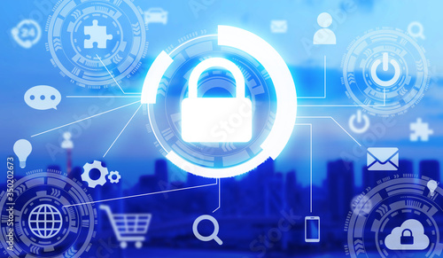 Obraz na plátne セキュリティーとネットワークテクノロジー Security and network technology