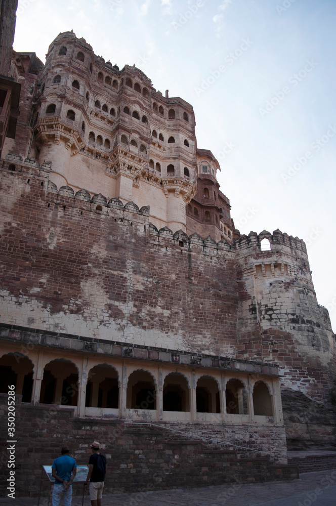 Mehrangarh Fort exterior. One of the largest forts of India. Jodhpur, Rajasthan, India