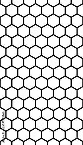 Black honeycomb on a white background. Seamless texture. Isometric geometry. 3D illustration © Plastic man