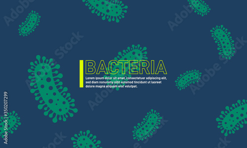 Bacteria cells medical background flat design. Vector illustration