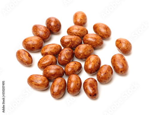 Crispy sweet peanut on white background 