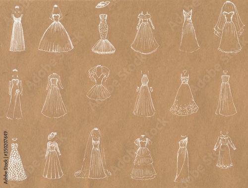 range of vintage wedding dresses pattern