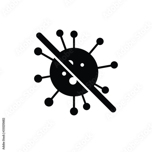  no germ  icon.   prohibiting sing No viruses icon.  No bacteria sign.  covid-19 icon.  coronavirus sign Antibacterial sympol vector