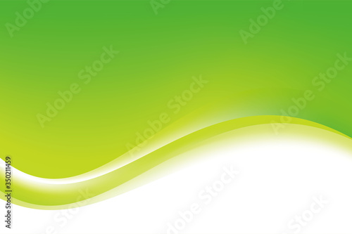 Abstract Blurry Green White Wave Background Design, Flowing Green Natural Background Template Vector