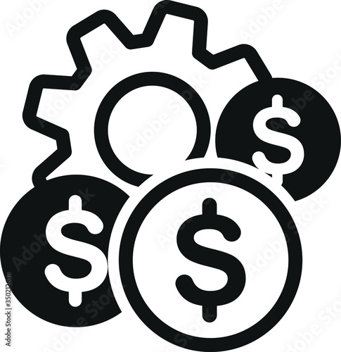 Costs Optimization Icon. Business and Finance. Isolated Illustration