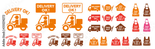 Online delivery service concept, online order tracking, delivery home and office and take away. 