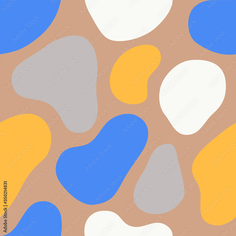 Seamless round stone pattern. Abstract colorful background with organic shapes. Seamless round stone pattern. Abstract colorful background with organic shapes.