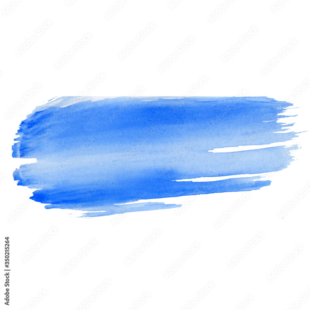 blue watercolor stroke on a white background