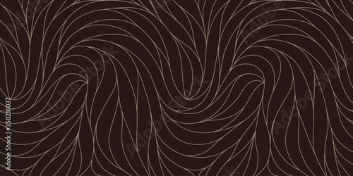Elegant seamless floral pattern. Wavy vector abstract background. Stylish modern monochrome linear texture.