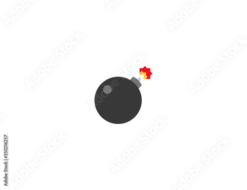 Bomb vector flat icon. Isolated bomb explosion emoji illustration 