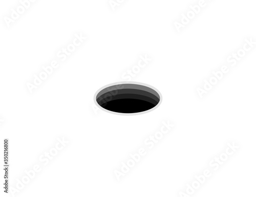 Black hole vector flat icon. Isolated golf hole emoji illustration 