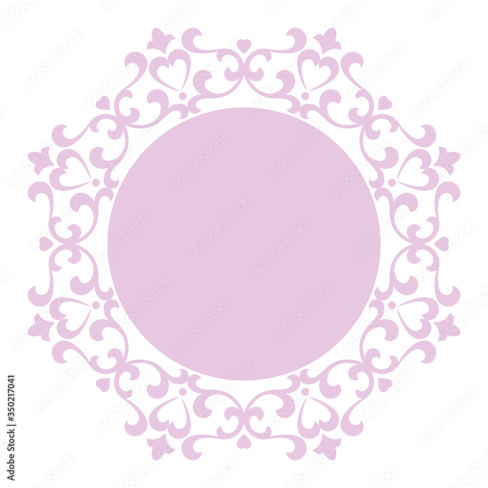 Decorative frame Elegant vector element for design in Eastern style, place for text. Floral purple border. Lace illustration for invitations and greeting cards Decorative frame Elegant vector element for design in Eastern style, place for text. Floral purple border. Lace illustration for invitations and greeting cards