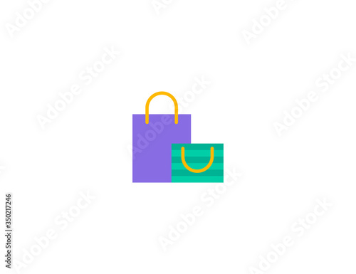 Shopping bag vector flat icon. Isolated shopping bags emoji illustration 
