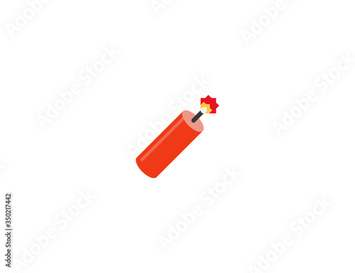 Firecracker vector flat icon. Isolated fire cracker explosion emoji illustration 