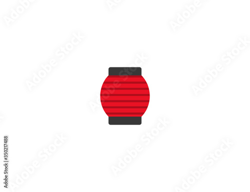 Red paper lantern vector flat icon. Isolated Chinese traditional lantern emoji illustration 