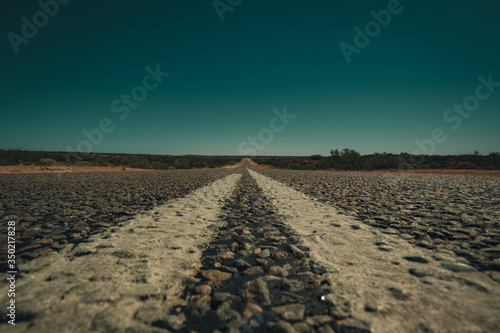 Desert Western Australia road and landscape. 