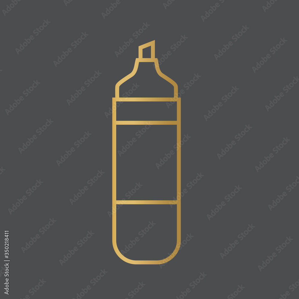 golden marker pen icon- vector illustration golden marker pen icon- vector illustration