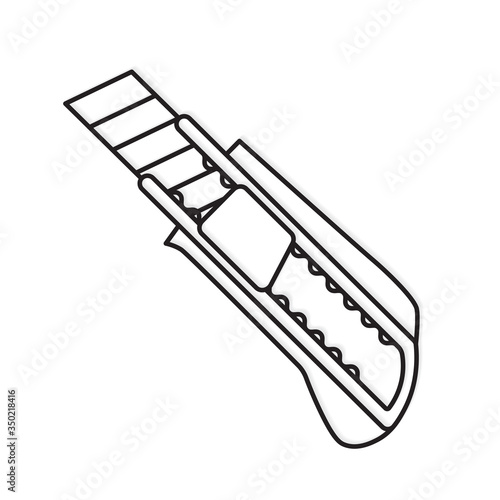 wallpaper knife cutter icon- vector illustration