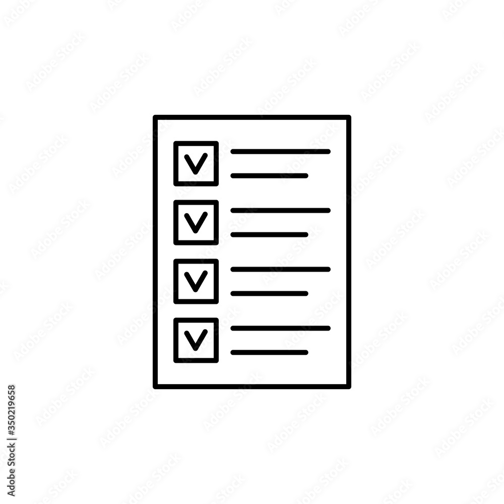Check list icon. Plan and note, clipboard symbol. logo. Outline design editable stroke. For yuor design. Stock - Vector illustration. Check list icon. Plan and note, clipboard symbol. logo. Outline design editable stroke. For yuor design. Stock - Vector illustration.