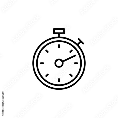 Stopwatch icon. Time and countdown, mark symbol. logo. Outline design editable stroke. For yuor design. Stock - Vector illustration.