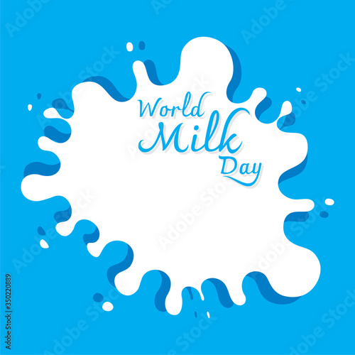 world milk day greeting card or banner design