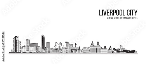 Cityscape Building Abstract Simple shape and modern style art Vector design - Liverpool City