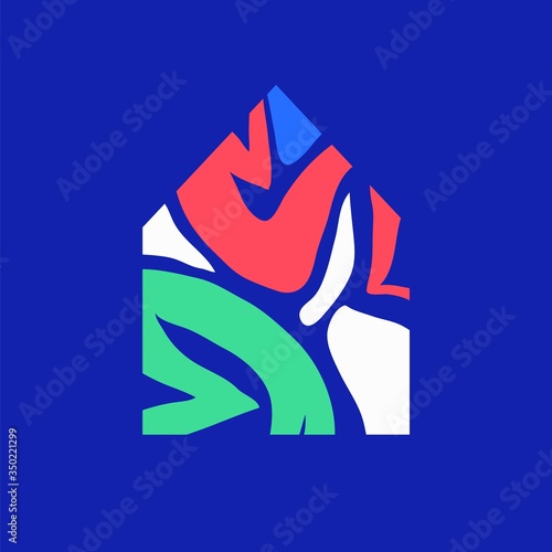 Self quarantine, abstract isolation concept. People stay at home. Covid-19 pandemic. Health care concept. Vector illustration