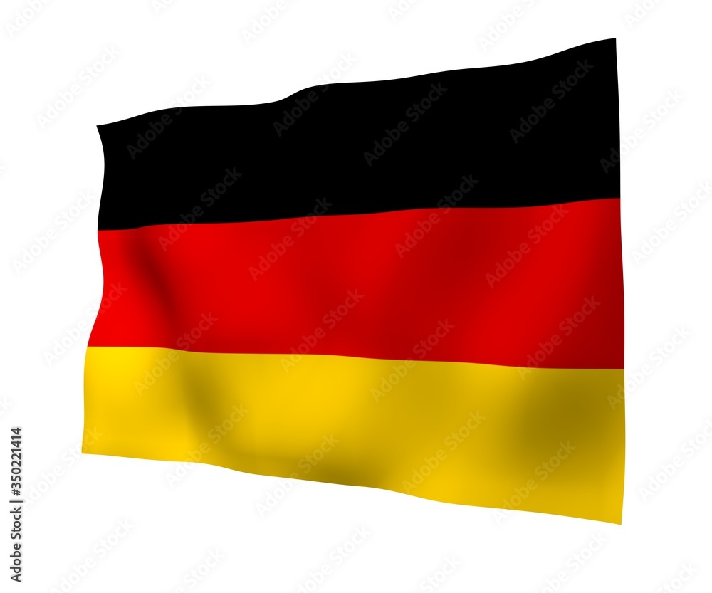 Flag of Germany. Wide format 3D illustration. State symbol of the Federal Republic of Germany. 3D rendering Flag of Germany. Wide format 3D illustration. State symbol of the Federal Republic of Germany. 3D rendering