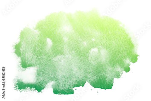 Abstract green watercolor textuer on white background.