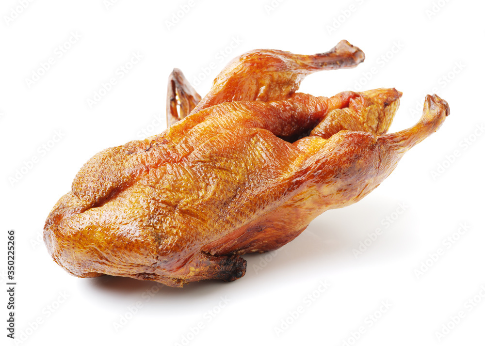 Peking Duck, China's most famous dish on white background Peking Duck, China's most famous dish on white background