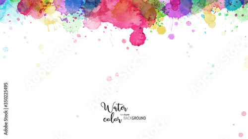 Template design with Multicolored splash watercolor blot