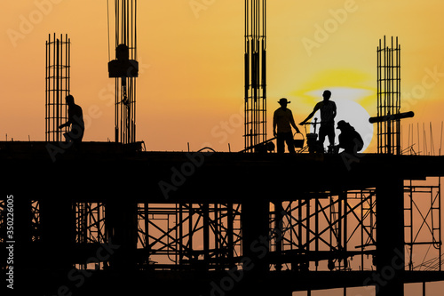 silhouette of a construction worker