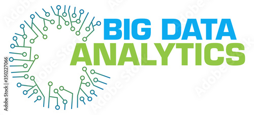 Big Data Analytics Circuit Circular Green Blue Text 
