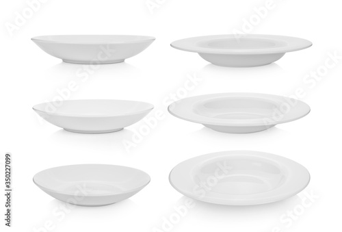 set of plate on white background © sommai