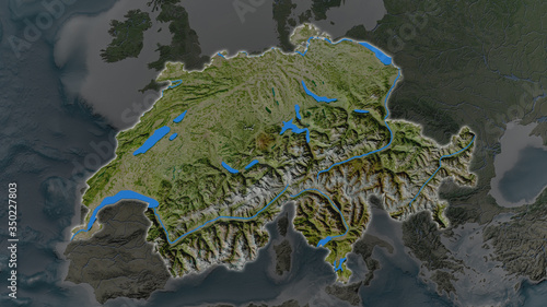 Εκτύπωση καμβά Switzerland. Satellite