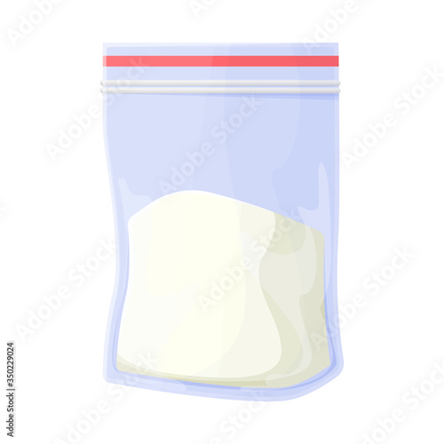 Vector illustration of cocaine and package sign. Graphic of cocaine and powder vector icon for stock. photo