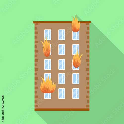 Isolated object of house and flame symbol. Set of house and multistorey stock symbol for web.