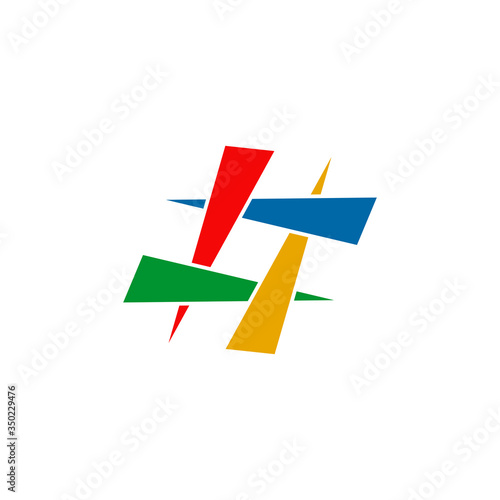 Hashtag icon logo design template