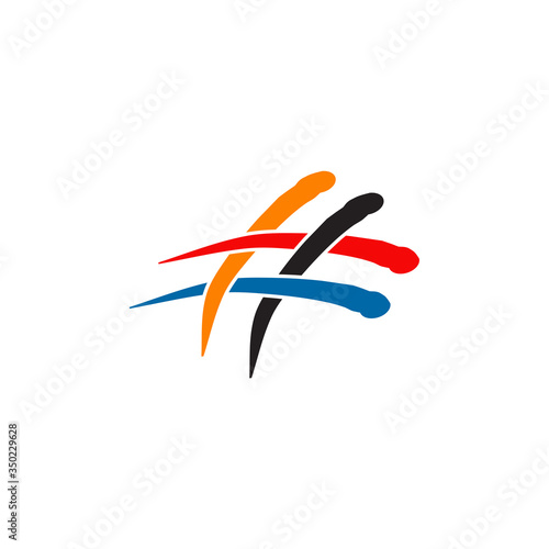 Hashtag icon logo design template